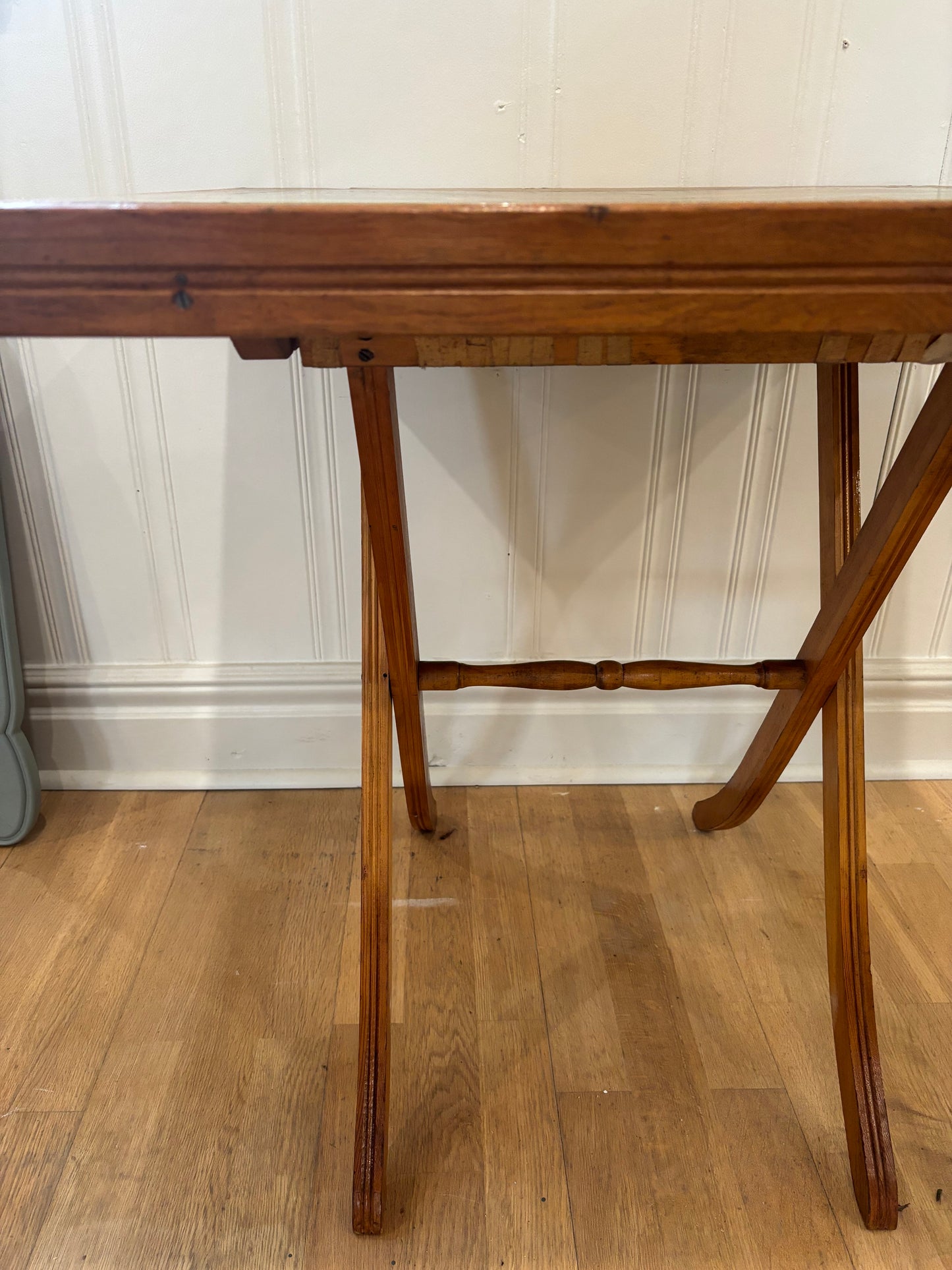 Antique Folding Card Table- Cottage on Pond