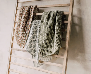 Block Print Waffle Tea Towel