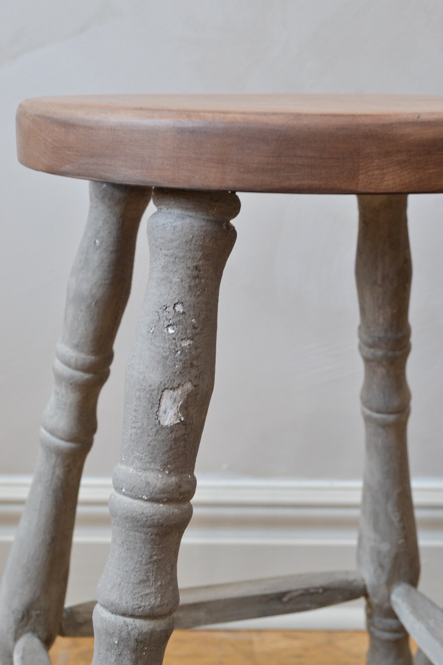 Set of 2 Wood Stools