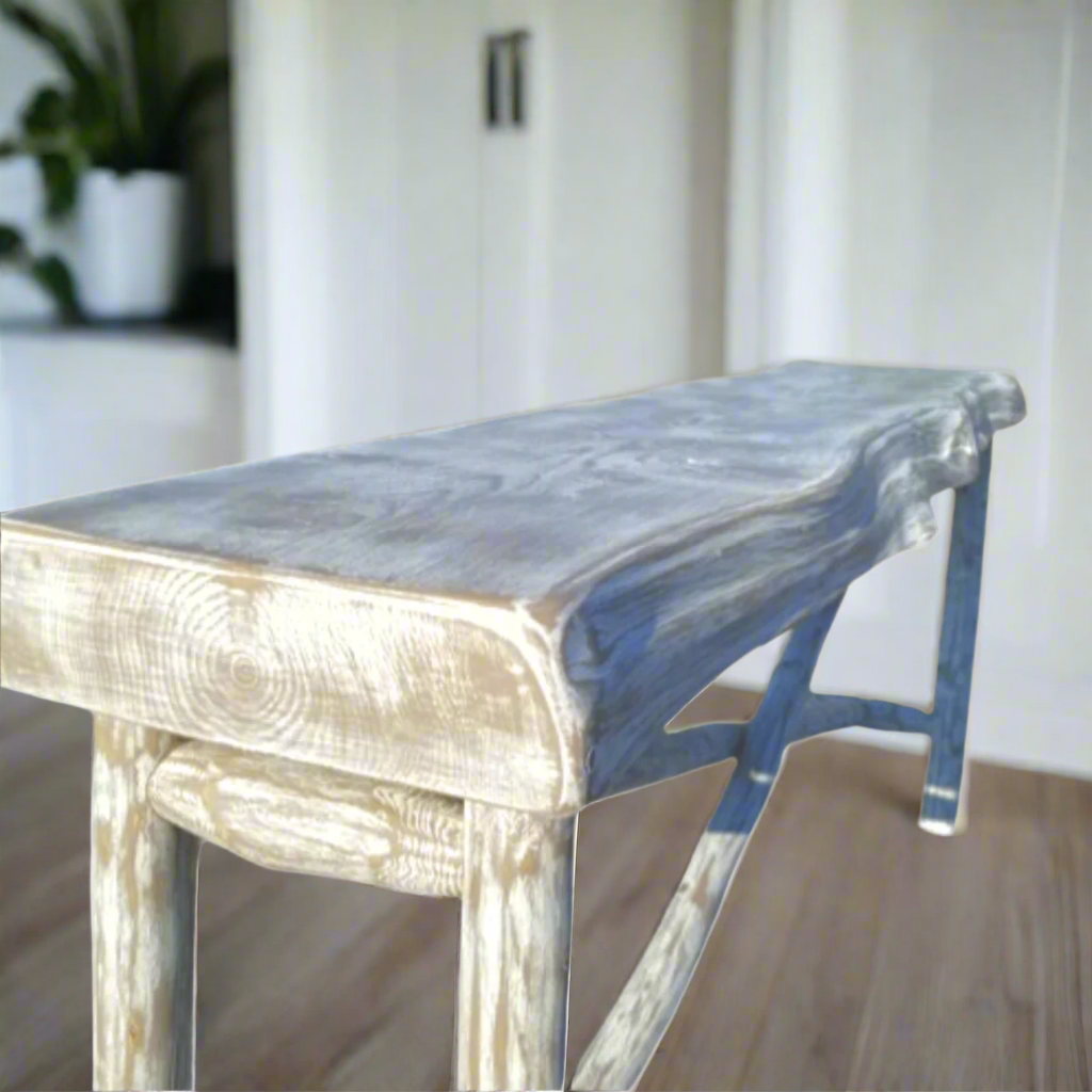 Live Edge and Limb X Base Accent Table