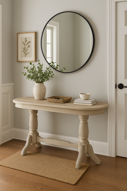 Vintage wood refinished console table